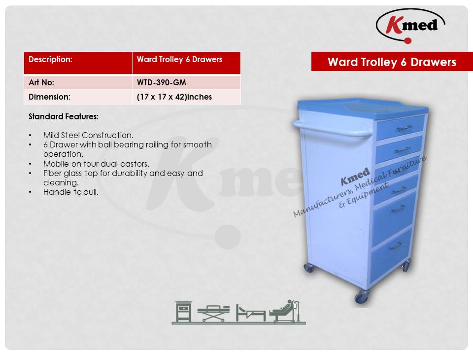 WARD TROLLEY-6 FRAWERS-WTD-390